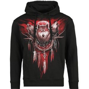 Spiral - Gothic Trui met capuchon - Cry Of The Wolf - S tot M - voor Mannen - zwart