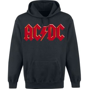 AC/DC Trui met capuchon - Red Logo - S tot XXL - voor Mannen - zwart