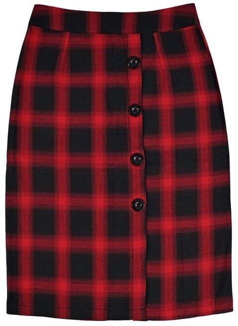 Forplay Medium-lengte rok - Farina - S tot XXL - voor Vrouwen - rood-zwart