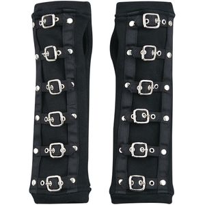 Poizen Industries - Gothic Armwarmers - Buckle Cuffs - voor Vrouwen - zwart