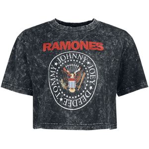 Ramones T-shirt - Crest - XS tot XL - voor Vrouwen - donkergrijs-zwart