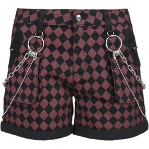 Rock Rebel by EMP Korte broek - Checkerboard Shorts - 30 - voor Vrouwen - rood-zwart