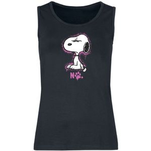 Peanuts Tanktop - Snoopy - No - S tot 3XL - voor Vrouwen - zwart