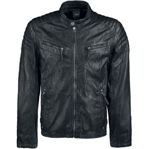 Gipsy Lederen jas - Chester - S tot 5XL - voor Mannen - zwart