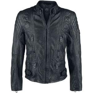 Gipsy Lederen jas - Highway 2 Slim Fit LAGIV - L tot 5XL - voor Mannen - zwart