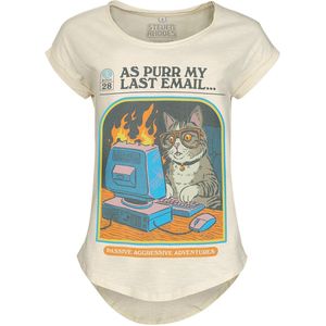 Steven Rhodes - Fun T-shirt - As purr my last E-Mail - S tot XXL - voor Vrouwen - zand