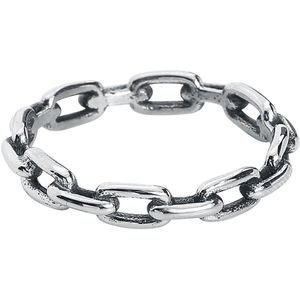 etNox Ring - Chain - voor Vrouwen - zilverkleurig