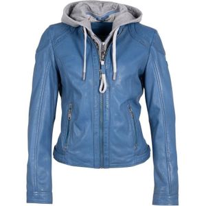 Mauritius Lederen jas - MWAdila - S tot XXL - voor Vrouwen - blauw