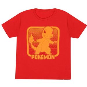 Pokémon - Gaming T-shirt voor kinderen - Glumanda Retro Arcade - voor meisjes en jongens - rood