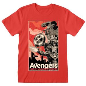 Avengers - Marvel T-shirt - Stylised Poster - S tot M - voor Mannen - rood