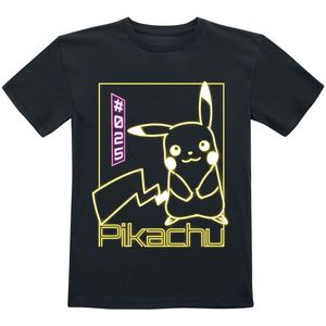 Pokémon - Gaming T-shirt voor kinderen - Kids - Pikachu Neon - voor Jongens & meisjes - zwart