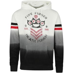 Five Finger Death Punch Trui met capuchon - Punch Shield Dip Dye - S tot XL - voor Mannen - wit-zwart