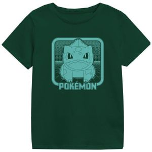 Pokémon - Gaming T-shirt voor kinderen - Bisasam Retro Arcade - voor meisjes en jongens - donkergroen