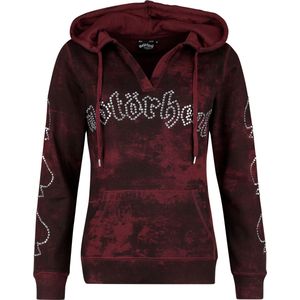 Motörhead Trui met capuchon - EMP Signature Collection - S tot XL - voor Vrouwen - rood-zwart