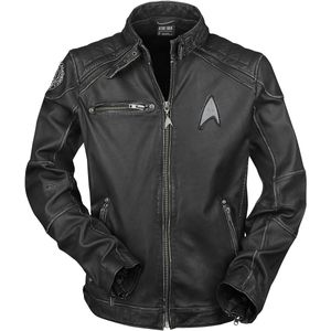 Star Trek Lederen jas - Starship - S tot 3XL - voor Mannen - zwart