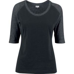 Urban Classics - 3 4 Contrast Raglan top Zwart
