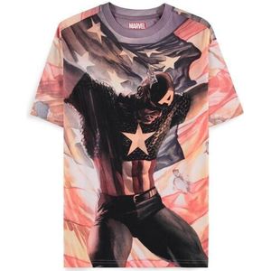 Captain America - Marvel T-shirt - Brave New World - Captain America - Flag - S tot XXL - voor Mannen - meerkleurig