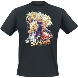 Dragon Ball - Gaming T-shirt - Z - Super Saiyans - S tot XXL - zwart