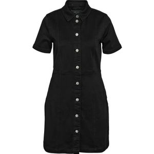 Noisy May Korte jurk - NMNISA S/S SLIM DENIM DRESS VI526BL NOOS - XS tot M - voor Vrouwen - zwart
