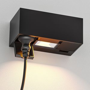 Buiten stopcontact met led lamp wand 2x EU