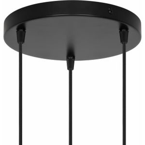 Plafondkap zwart rond 3 uitgangen 22 cm