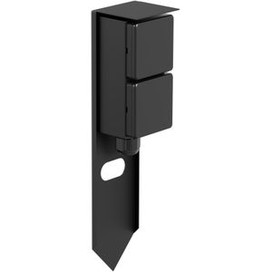 Buiten stopcontact 2x EU zwart IP44 30 cm