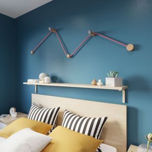 Wandlamp Design Hout 2x E27 3M snoer
