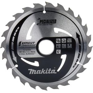 Makita Cirkelzaagblad voor WPC | Efficut | Ø 185mm Asgat 30mm 24T - E-12164