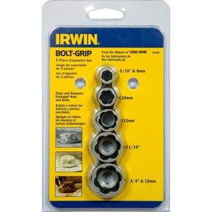 Irwin 5-delige bout exctractieset (uitbreiding): 5/16” (8 mm), 10 mm, 13 mm, 11/16”, 3/4” (19)mm - 10504635