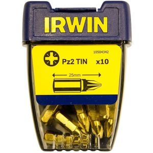 Irwin Pozidriv Pz2 TIN - 1/4”/25 mm - 10 st. - 10504342