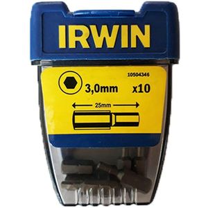 Irwin Zeskantig 3,0 mm - 1/4”/25 mm - 10 stuks - 10504346