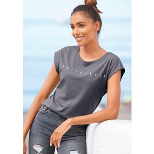 Venice Beach Shirt met korte mouwen met logoprint op de voorkant, katoenen t-shirt, sportief-casual, basic