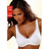 Petite fleur Minimizer-bh van katoen met naadloze cups, basic lingerie (Set van 2)