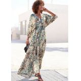 Buffalo Maxi-jurk met slangenmotief en v-hals, zomerjurk, casual-chic