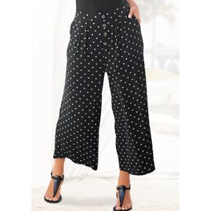 Lascana Culotte - Zwart/wit Gestippeld - Jersey - Elastische Tailleband