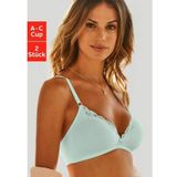 Petite fleur Bralette-bh zonder beugels van katoen met kant (Set van 2)