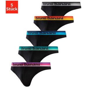 Bruno Banani String met gestreepte logoweefband (set, 5 stuks)