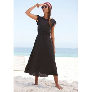 Beachtime Midi-jurk van viscose-jersey, zomerjurk met korte mouwen, strandjurk, basis