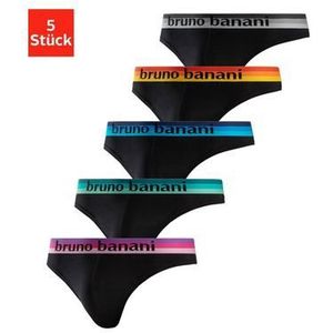 Bruno Banani String met gestreepte logoweefband (set, 5 stuks)