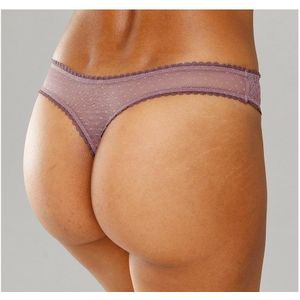 Vivance String met kanten inzetten opzij in gebloemde look