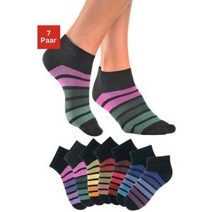 H.I.S Sneakersokken met kleurrijke horizontale strepen (set, 7 paar)