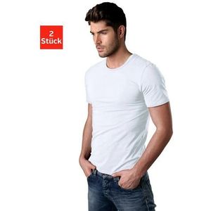 H.I.S T-shirt met ronde hals perfect als ondershirt (Set van 2)