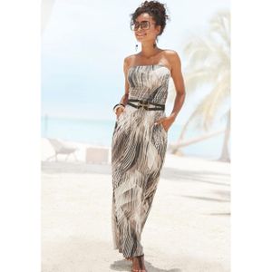 Lascana Maxi-jurk met alloverprint en zakken, bandeau-jurk, zomerjurk, schoudervrij