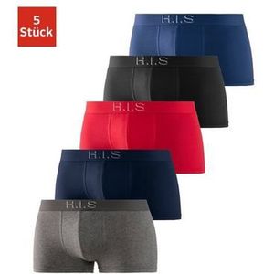 H.I.S Boxershort in hipster-model aan de weefband met logo-opschrift met 3d-effect (set, 5 stuks)