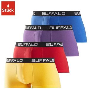 Buffalo Hipster strak zittende boxershorts met contrastband van katoenmix (set, 4 stuks)