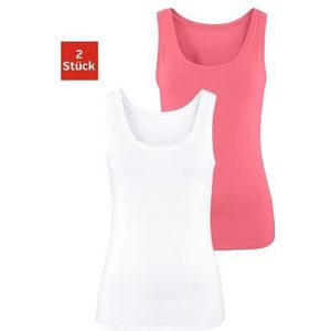 Vivance Tanktop Elastische katoenkwaliteit gemaakt van elastische katoenen stof, strandtop (Set van 2)