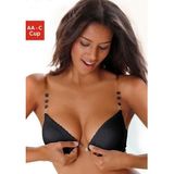 Lascana Push-up-bh met beugel, met voorsluiting en transparante bandjes
