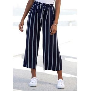 Lascana Culotte in paperbag look, luchtige jersey broek, casual (Met een bindceintuur)