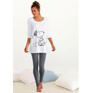 Peanuts Pyjama met legging en casual shirt met snoopy-print (2-delig)