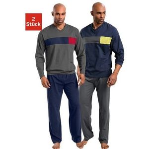 le jogger® Pyjama met colourblock-inzetten (4-delig, Set van 2)